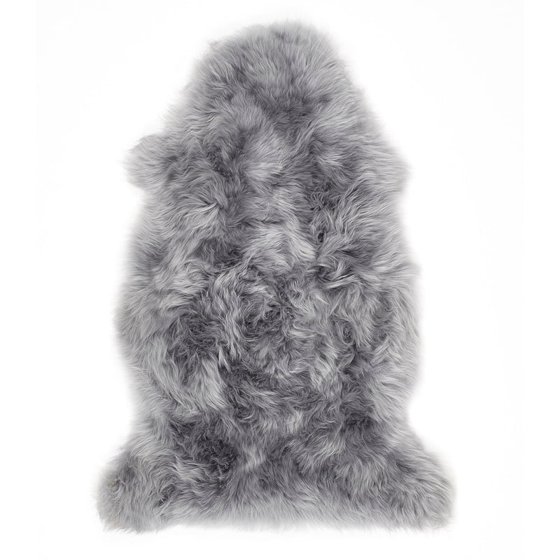 Single Sheepskin Grey Rug made from long-haired wool. 