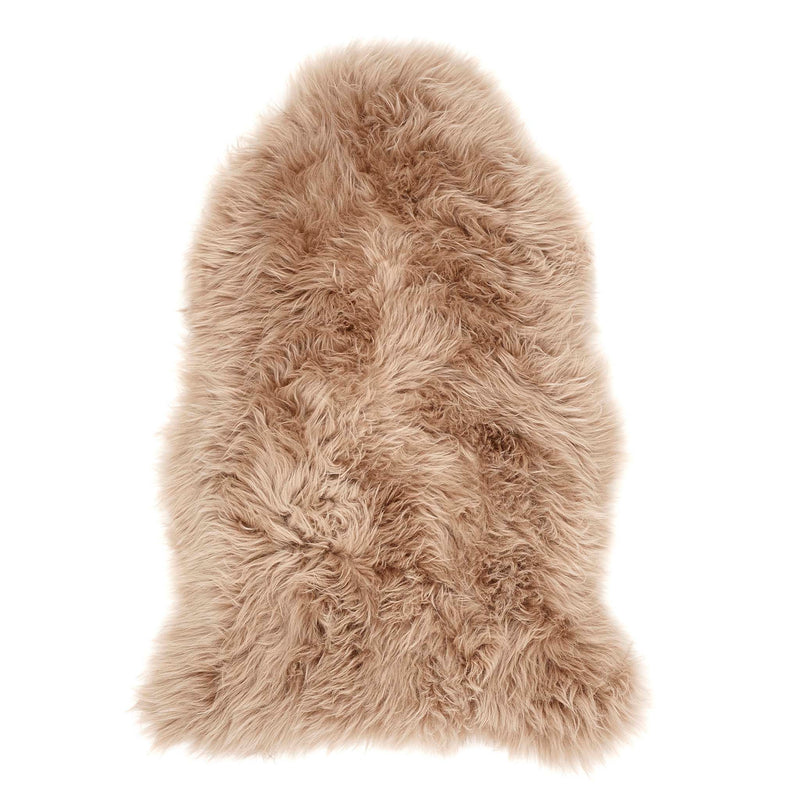 Single Sheepskin Wool Mink Brown Wool Rug made from long-haired wool.