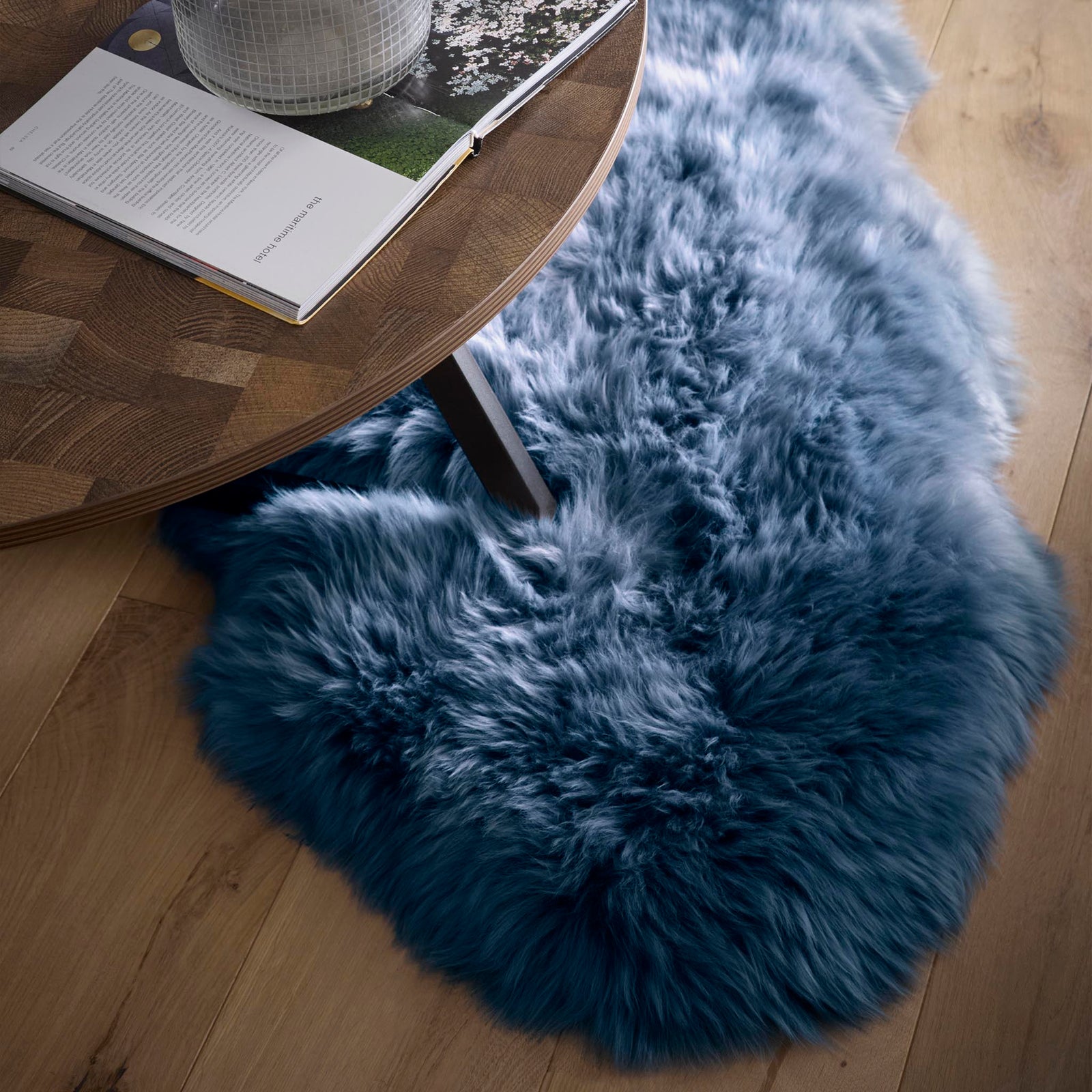 Genuine Sheepskin Rug Navy