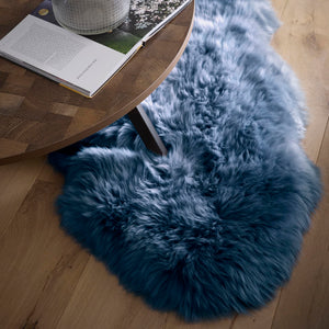 Genuine Sheepskin Rug Navy