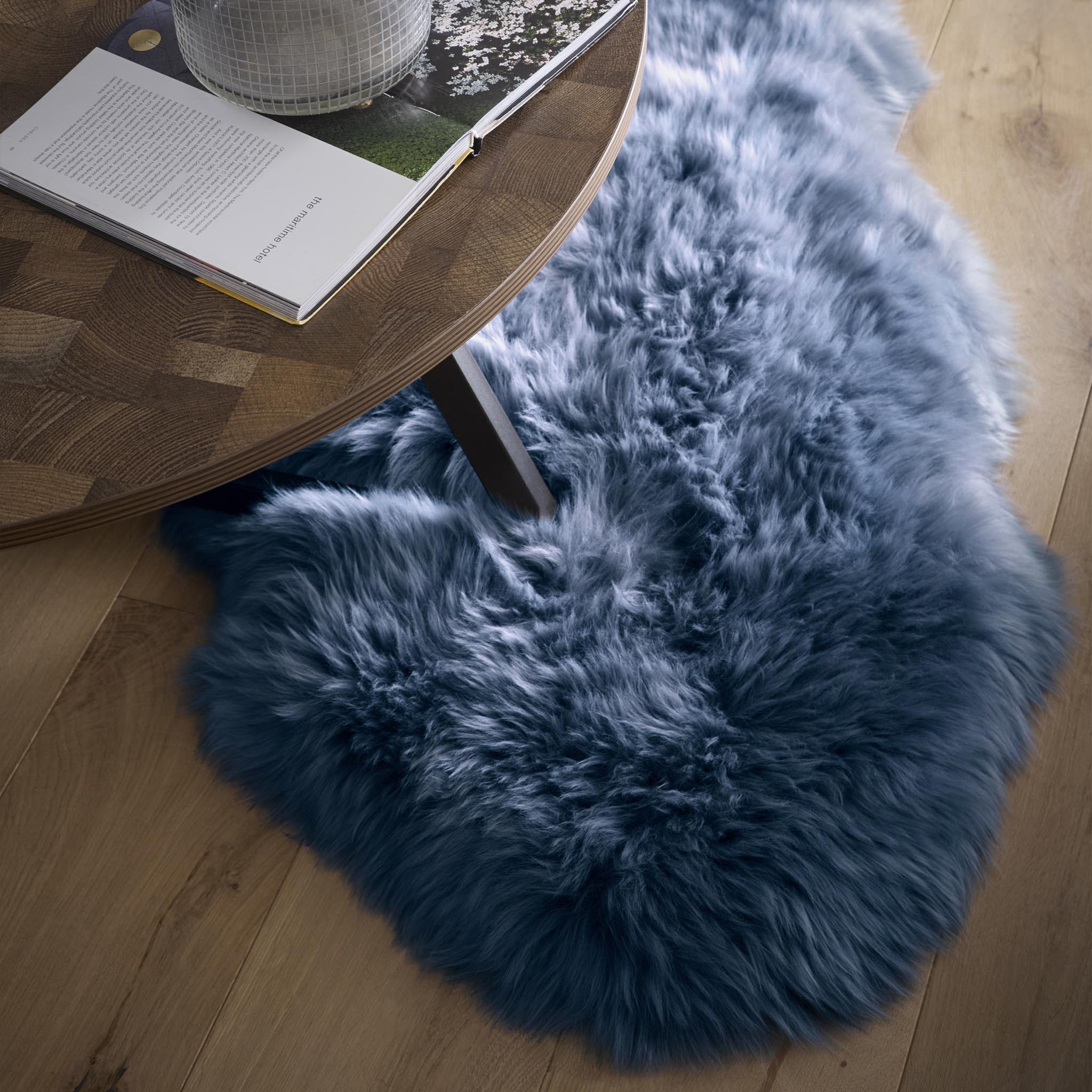 Genuine Sheepskin Rug Navy