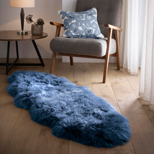 Genuine Sheepskin Rug Navy