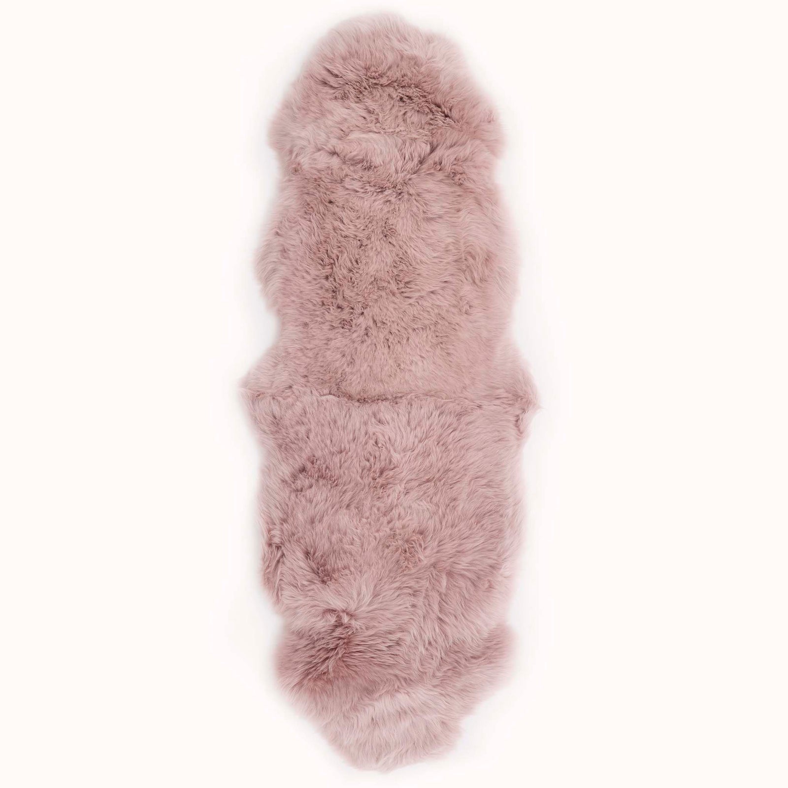 Double Sheepskin Rose Pink Rug made from natural long-haired wool.
