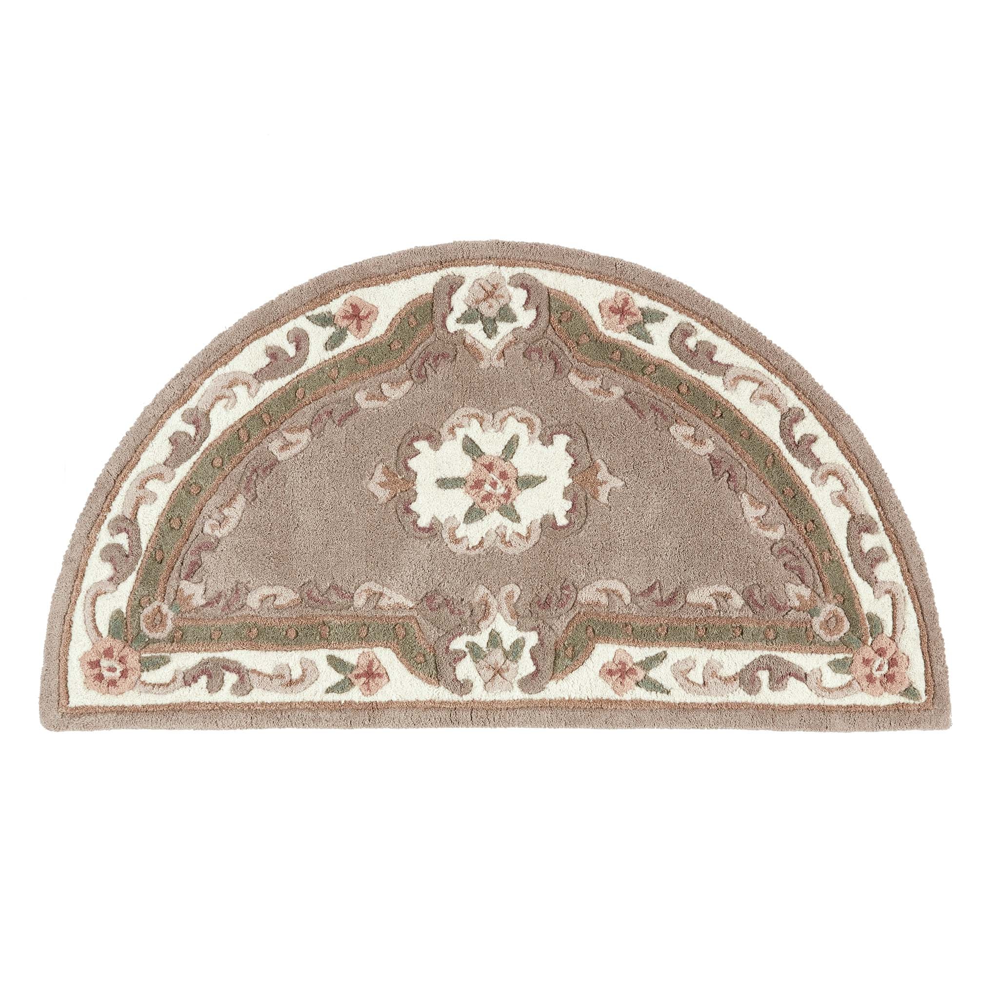 Shensi Beige Rug - a 100% wool rug featuring a traditional floral pattern.