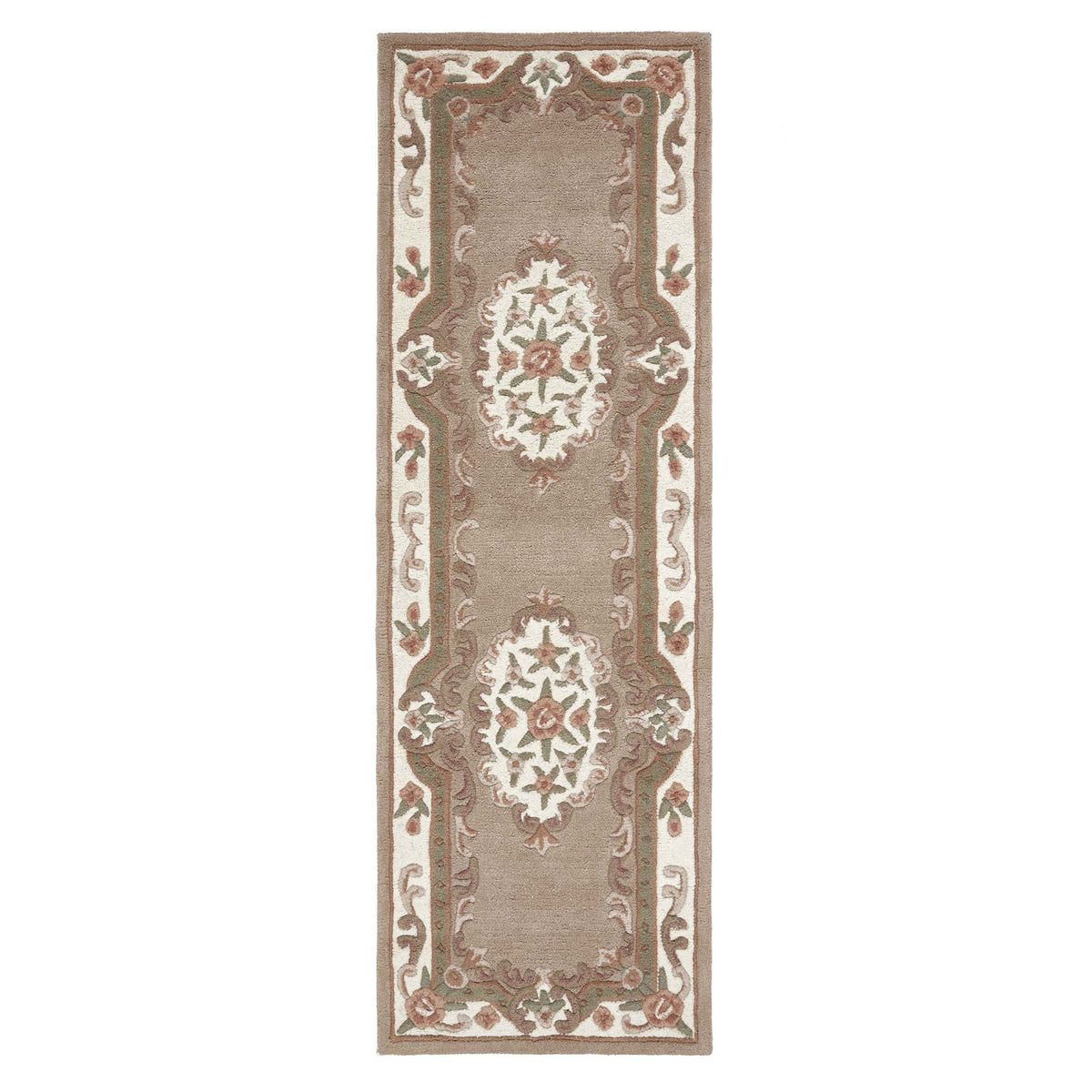Shensi Rugs Shensi Aubusson Beige Wool Rug Runner - Hug Rug