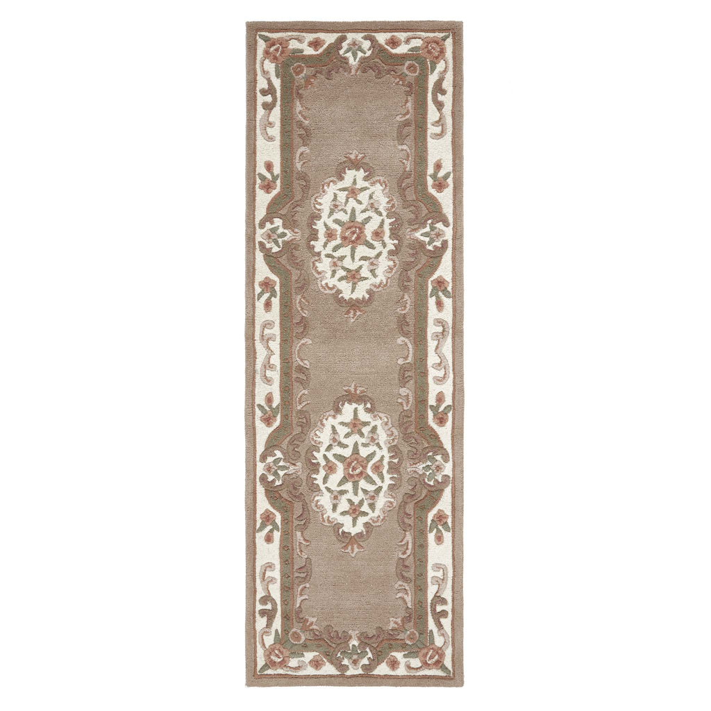 Shensi Aubusson Rug Runner in Beige