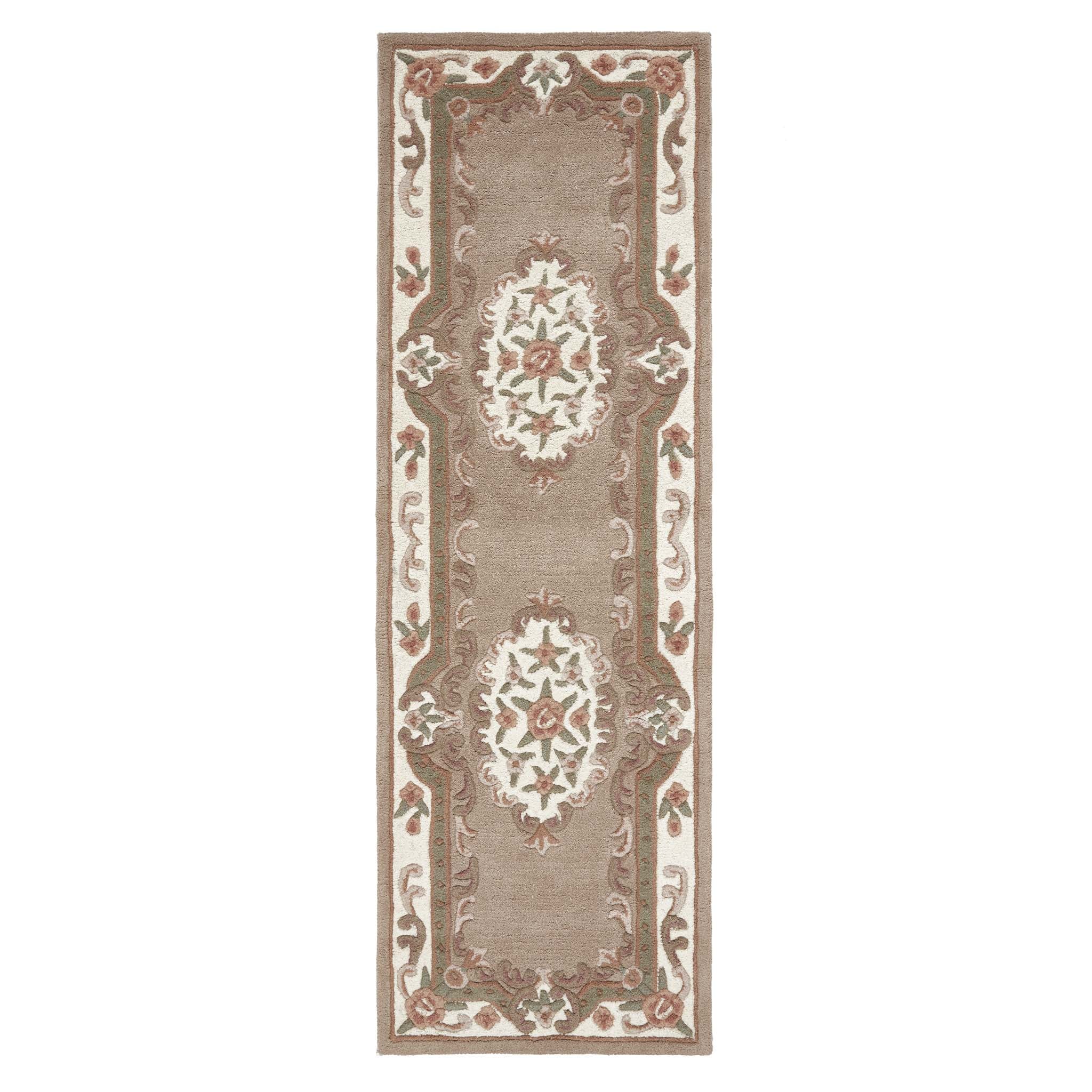 Shensi Aubusson Rug Runner in Beige