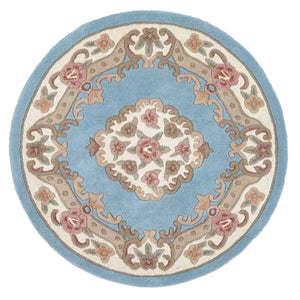 Shensi Aubusson Rug in Blue Circle