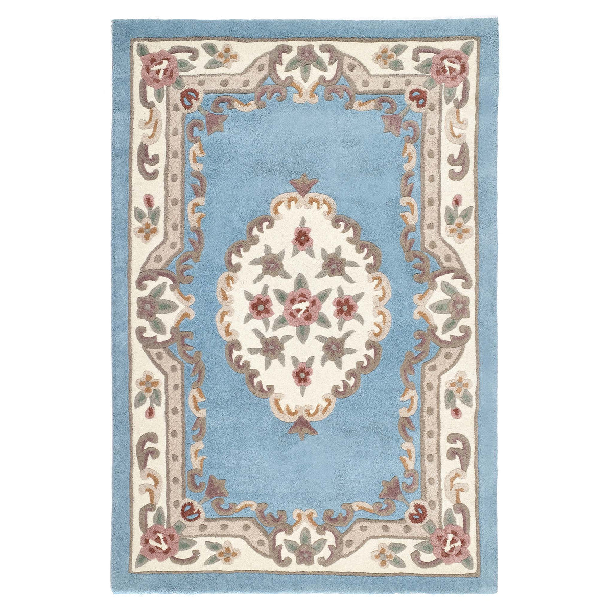 Sense Blue Rug Shensi Aubusson Blue Wool Rug | Traditional Rug | Hug Rug