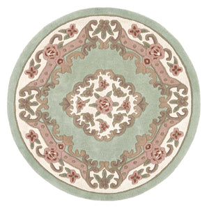 Shensi Aubusson Rug in Green Circle