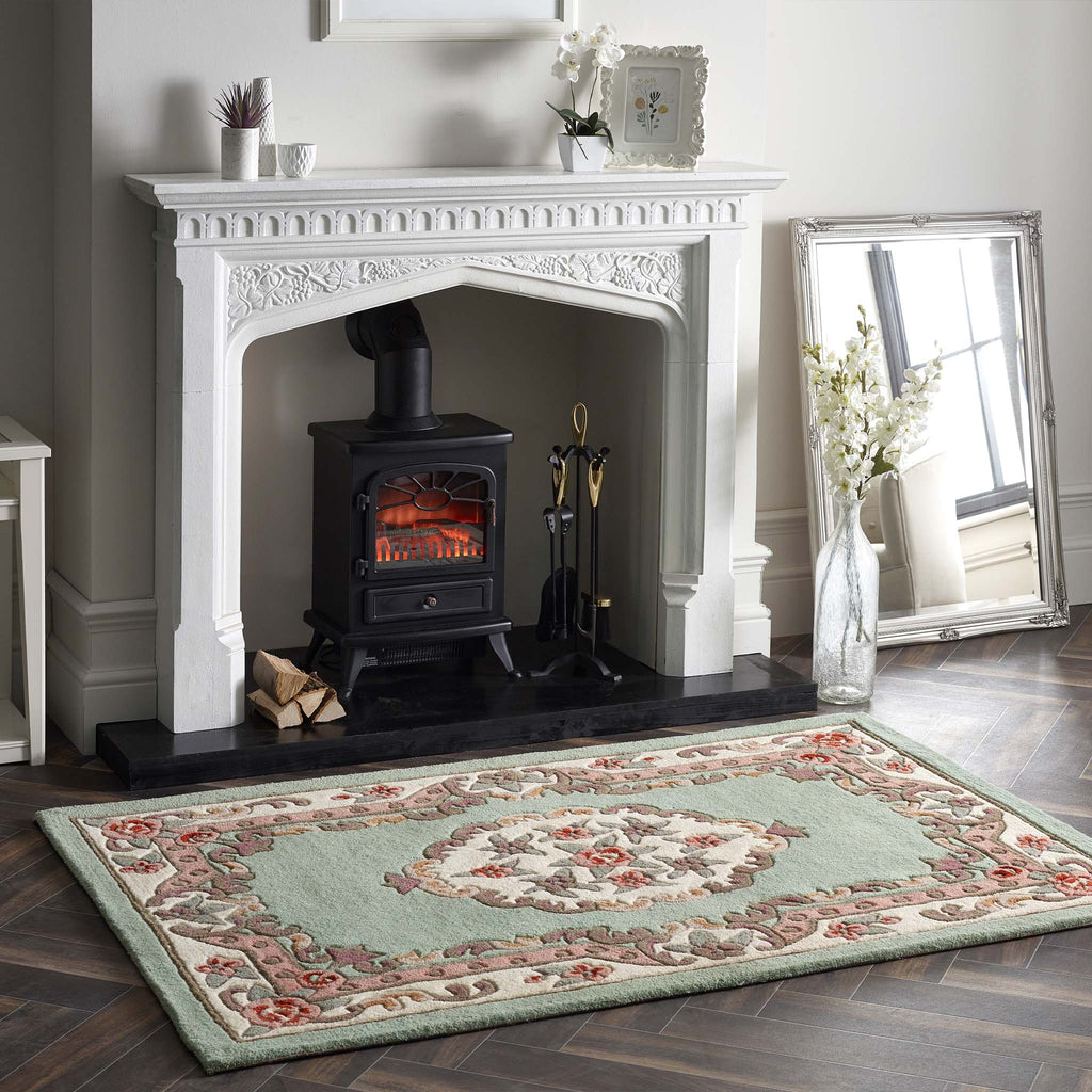 Shensi Aubusson Rug in Green