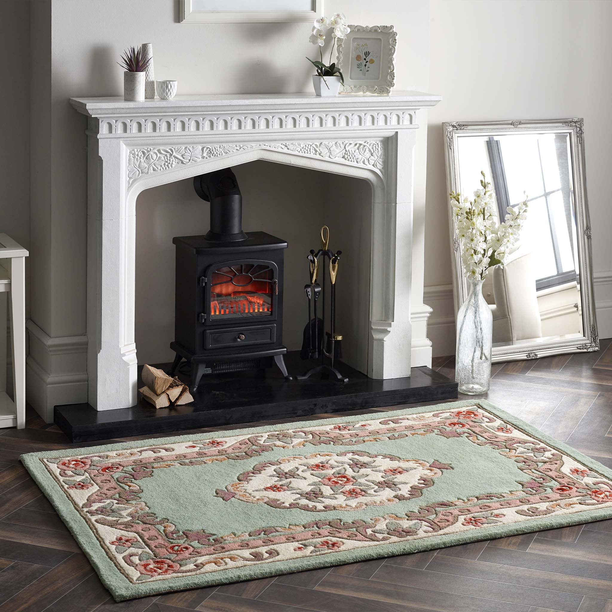 Shensi Aubusson Rug in Green