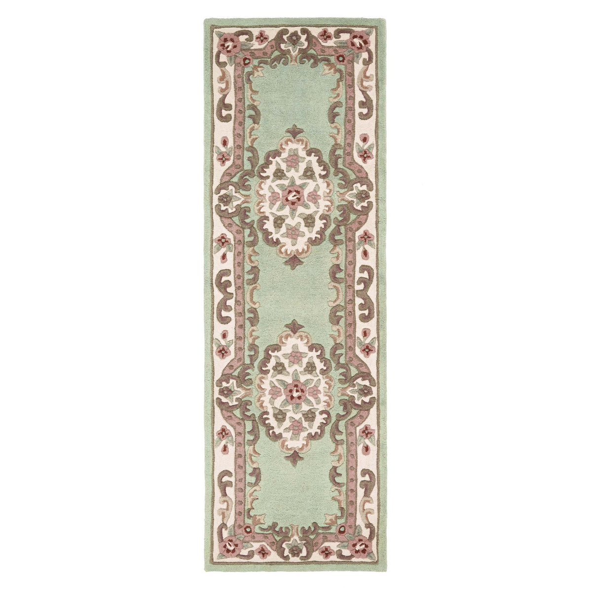 Shensi Rugs Shensi Aubusson Green Wool Rug Runner - Hug Rug
