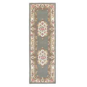 Shensi Aubusson Rug Runner in Grey