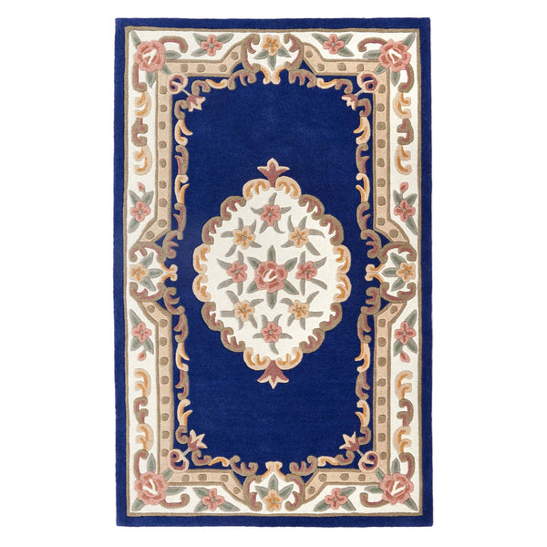 Shensi Aubusson Rug in Navy Blue