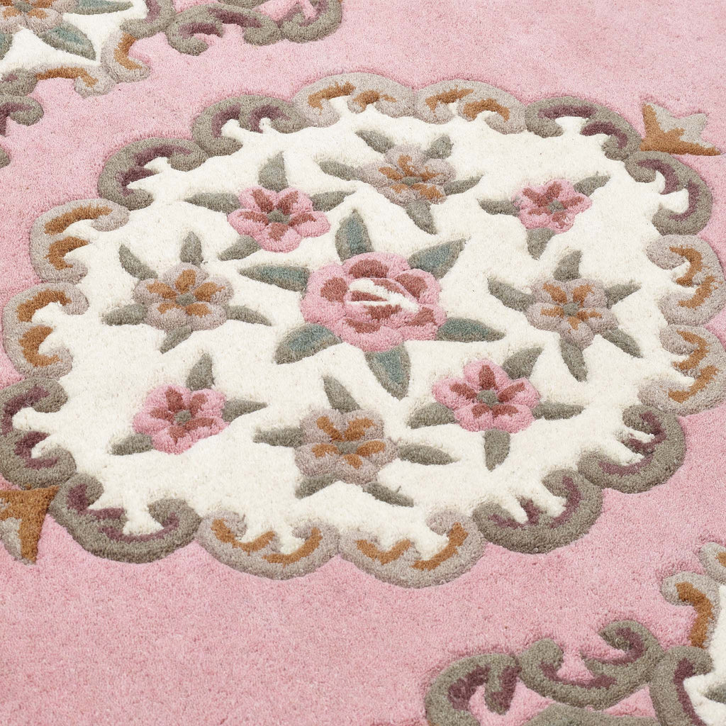 Shensi Aubusson Runner in Pink