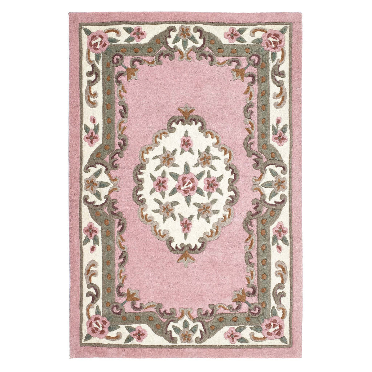 Shensi Rugs Shensi Aubusson Pink Wool Rug | Traditional Rug | Hug Rug