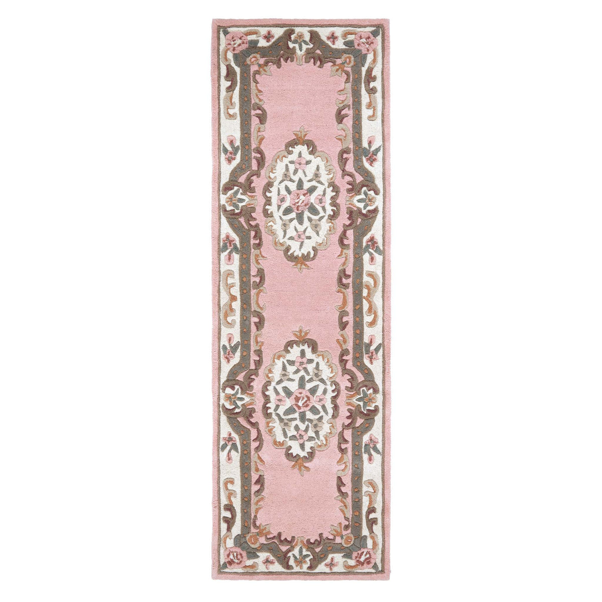 Shensi Aubusson Pink Wool Rug Runner - Hug Rug
