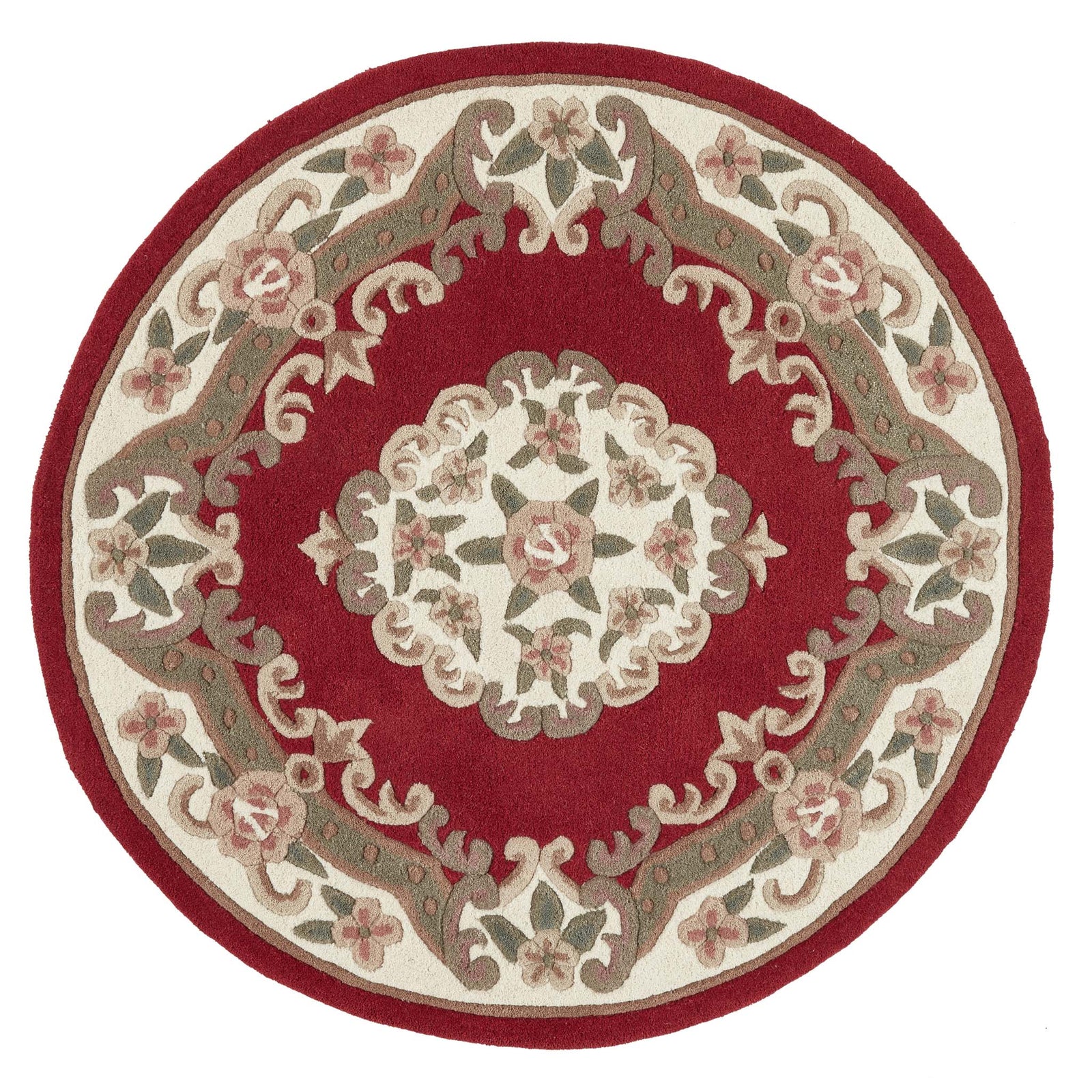 Shensi Wine Red Wool Rug with a traditional floral pattern.