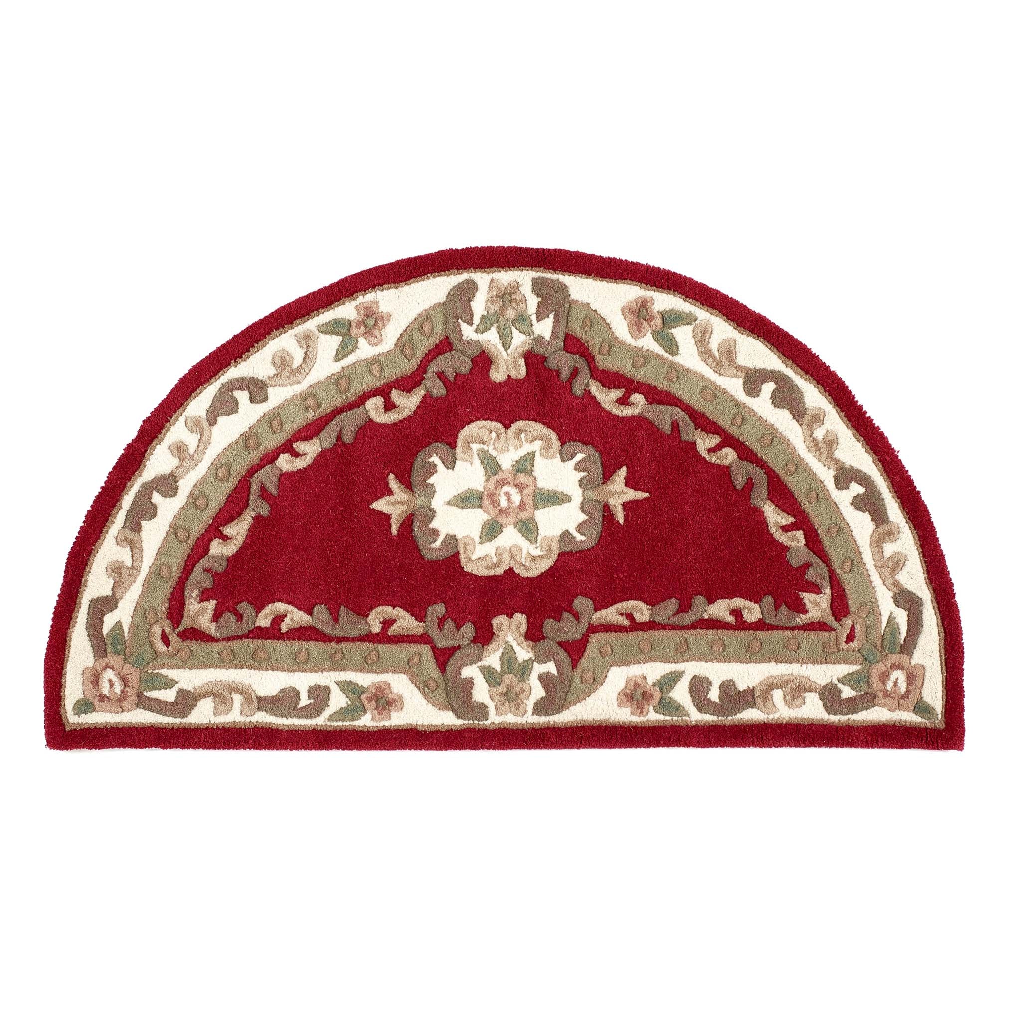Shensi Wine Red Wool Rug with a traditional floral pattern.
