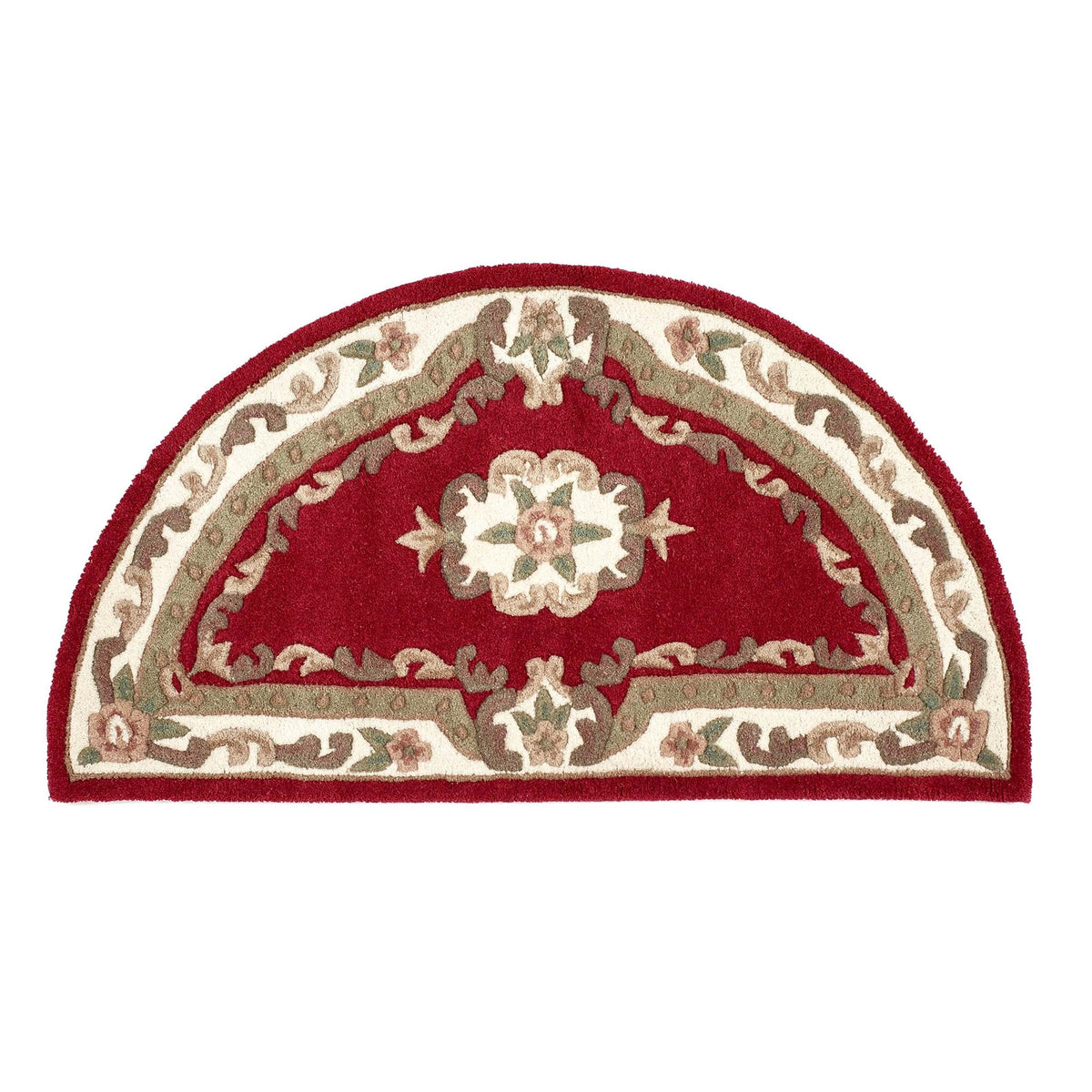 Shensi Wine Red Wool Rug with a traditional floral pattern.