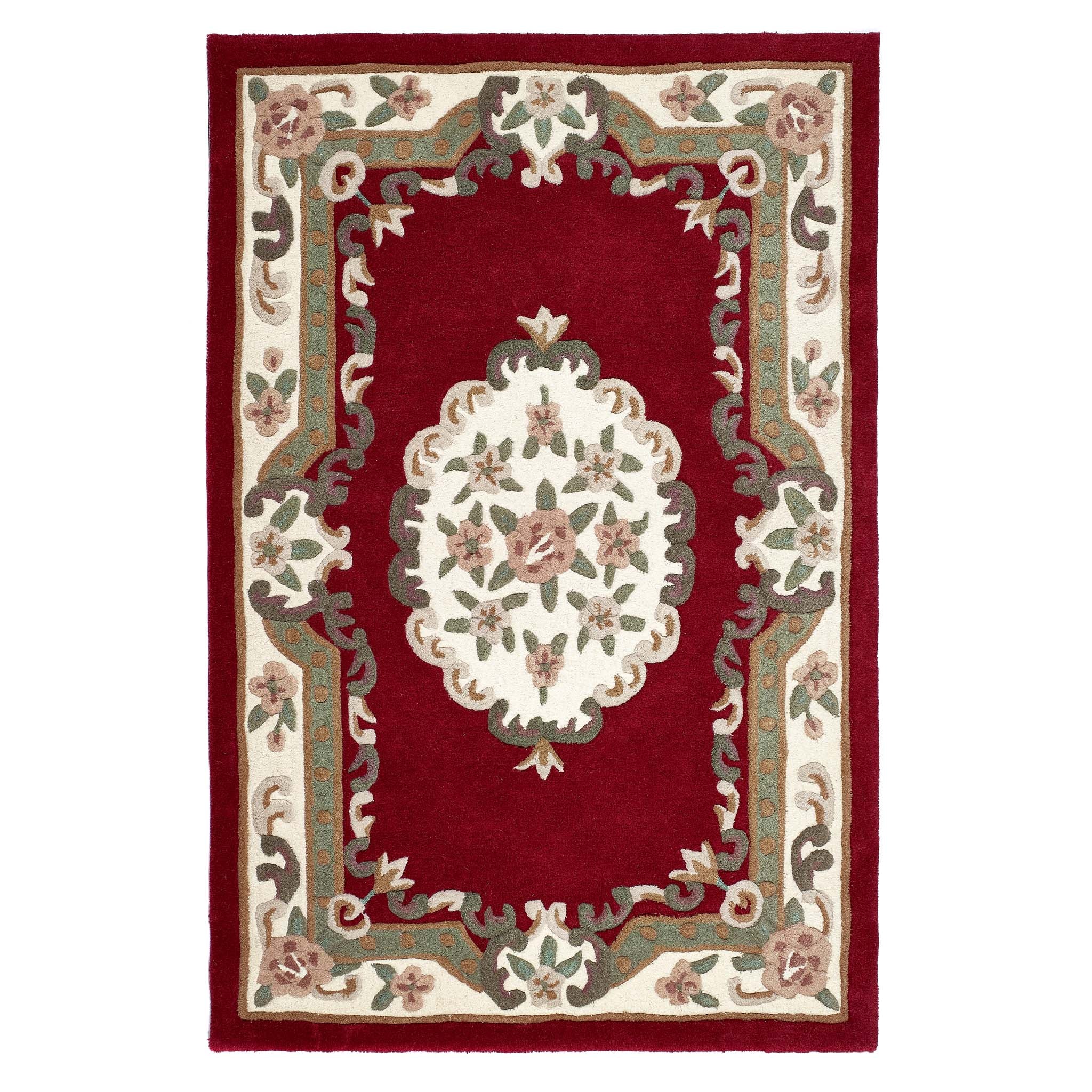 Shensi Aubusson Wine Wool Rug | Traditional Rug | Hug Rug