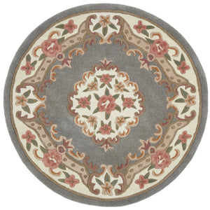 Shensi Aubusson Rug in Grey Circle