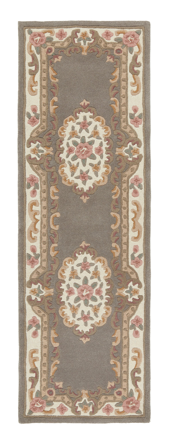 Shensi Aubusson Rug Runner in Grey