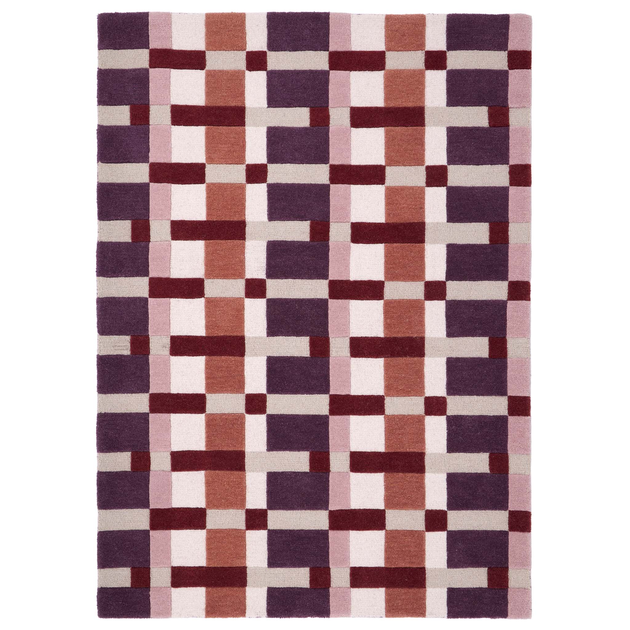 Discover the Sienna Weave Rug- 100% handwoven wool rug in pink, cream and purple. 