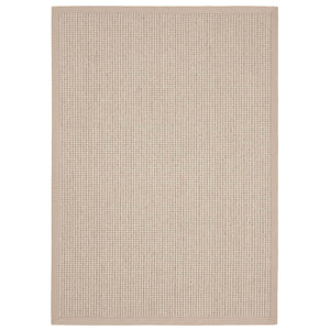 Sisal Boucle Beige Rug- a jute wool blend rug with a beige border. 