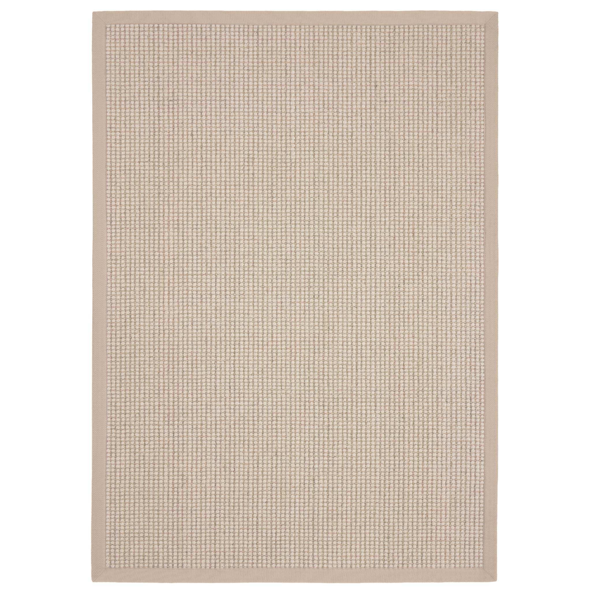 Sisal Boucle Beige Rug- a jute wool blend rug with a beige border. 