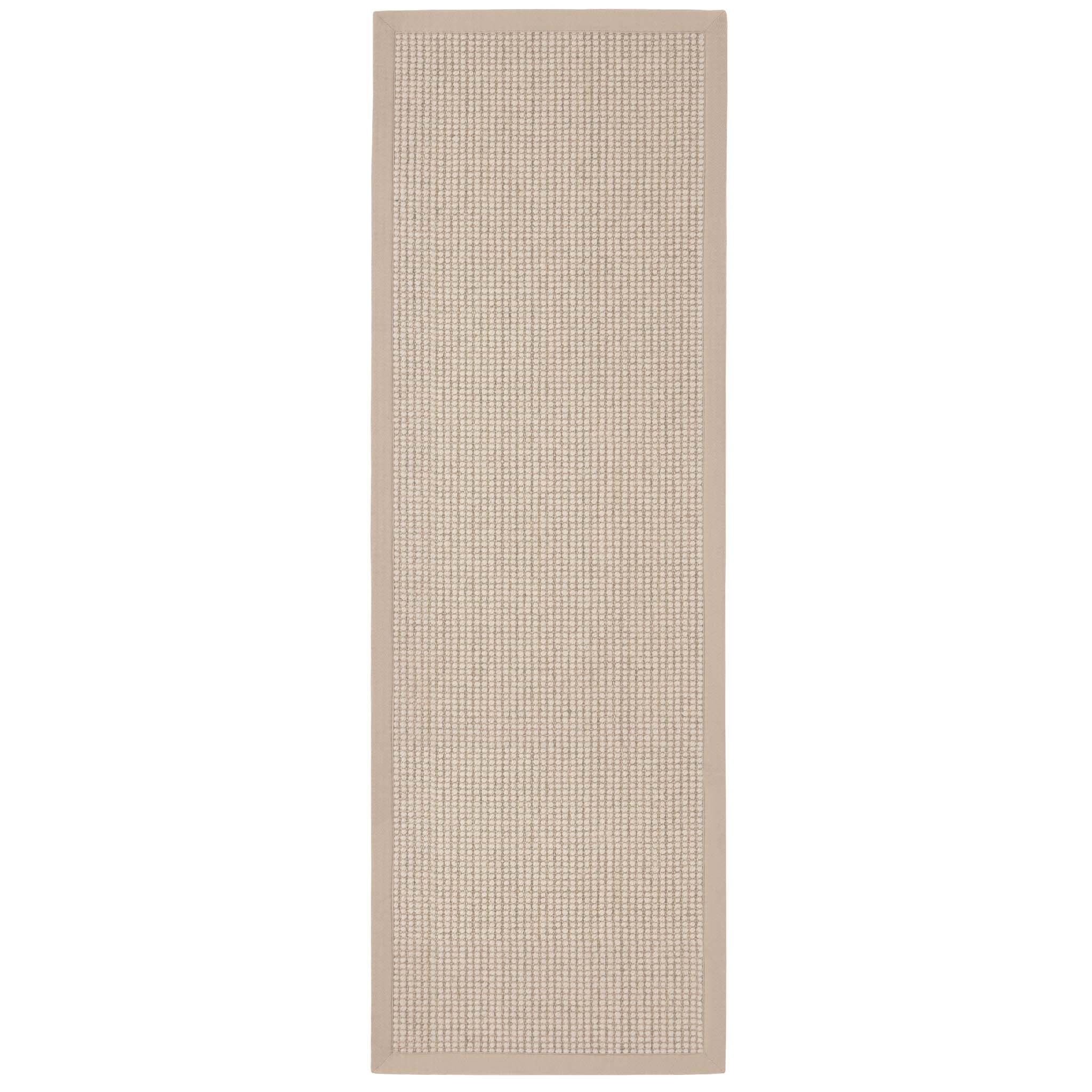Sisal Boucle Beige Runner- a jute wool blend runner with a beige border. 