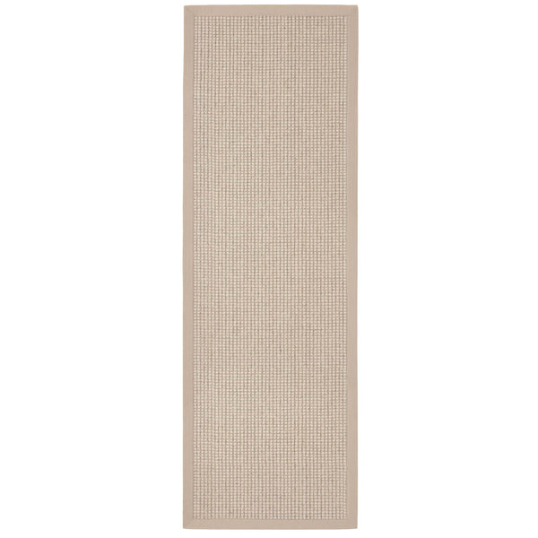 Sisal Boucle Beige Runner- a jute wool blend runner with a beige border. 
