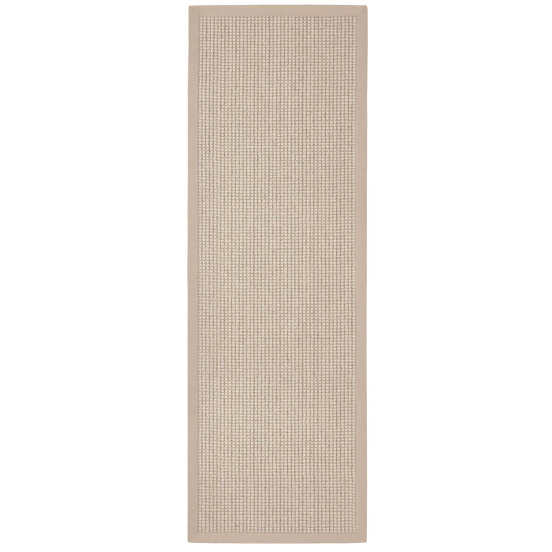 Sisal Boucle Beige Runner- a jute wool blend runner with a beige border. 