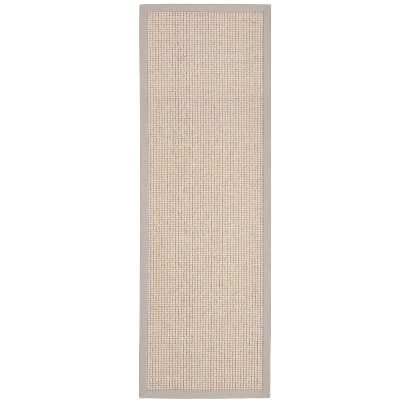 Sisal Boucle Grey Runner- a jute wool blend runner with a grey border. 
