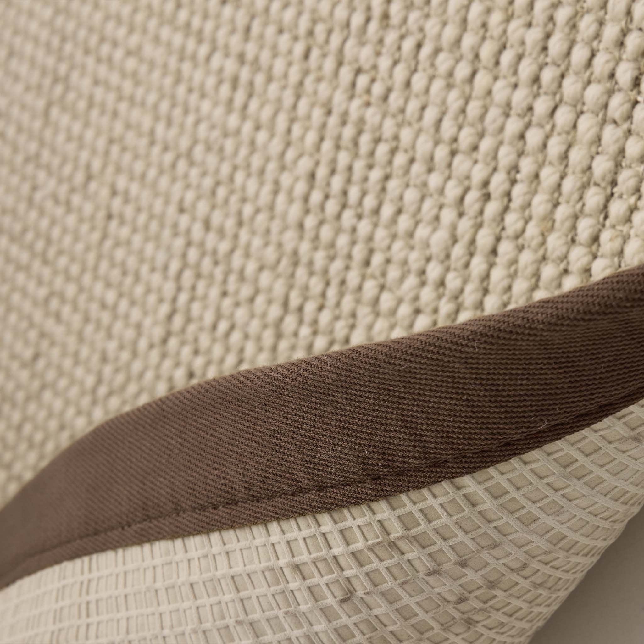 Sisal Boucle Mocha Rug made from 100% wool with a solid brown border. 