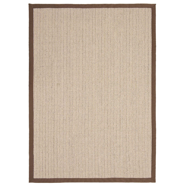 Sisal Boucle Mocha Rug- a jute wool blend rug with a mocha border. 