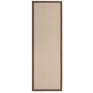 Sisal Boucle Mocha Runner- a jute wool blend runner with a mocha border. 
