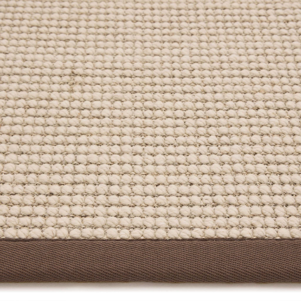 Sisal Boucle Mocha Rug- a jute wool blend rug with a mocha border. 