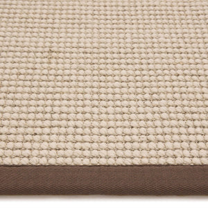 Sisal Boucle Mocha Rug- a jute wool blend rug with a mocha border. 