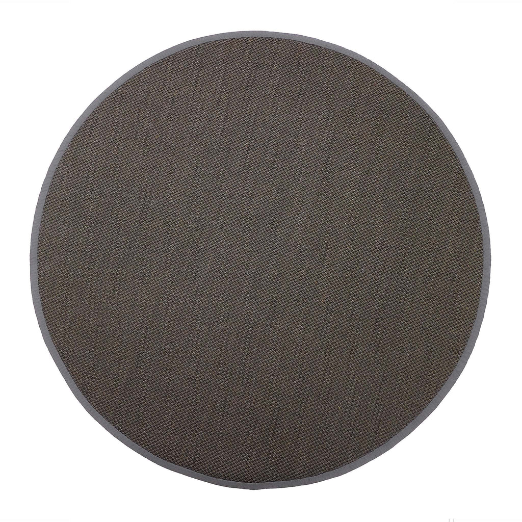 Sisal Grey with Dark Grey Border Rug Circle