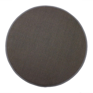 Sisal Grey with Dark Grey Border Rug Circle