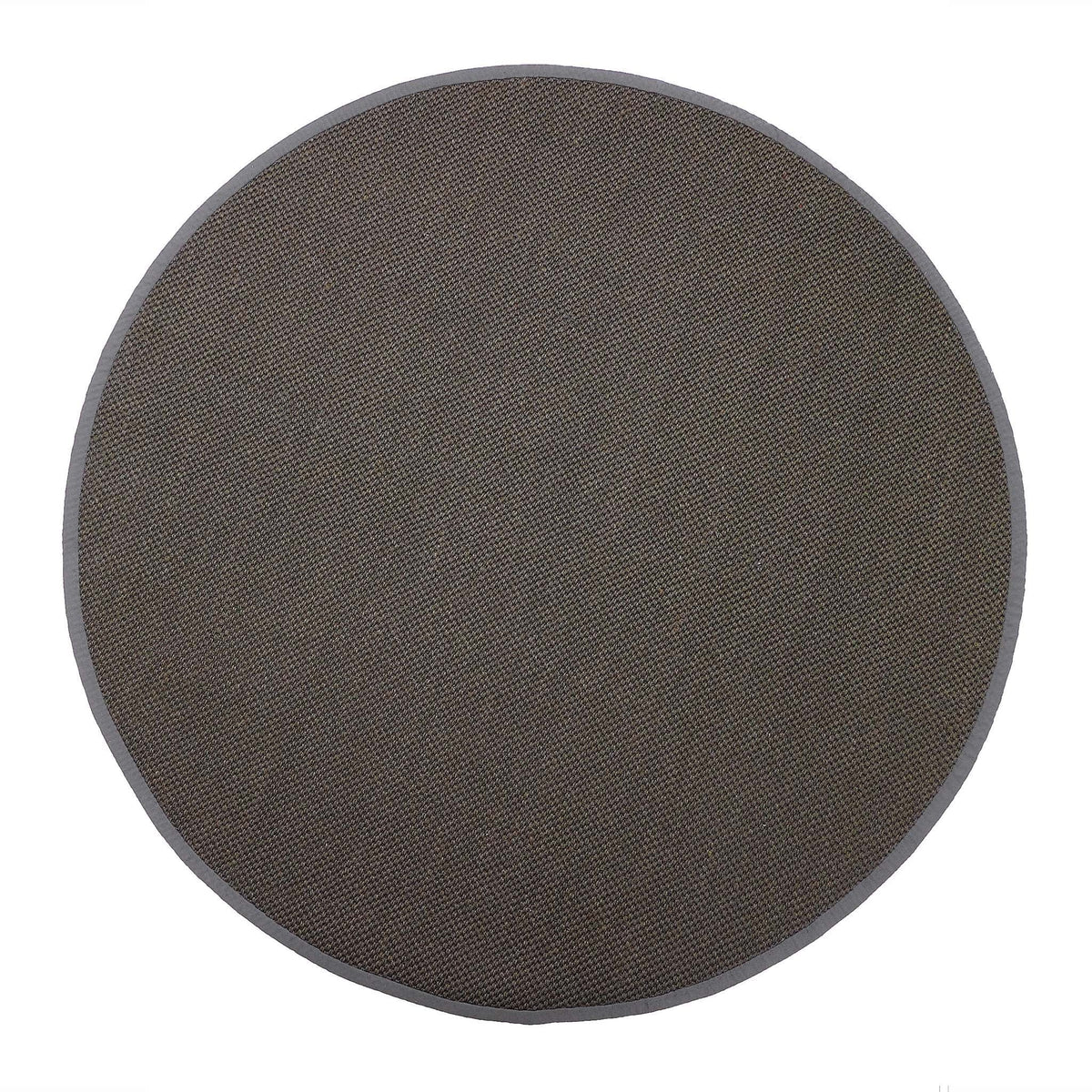 Sisal Grey with Dark Grey Border Rug Circle