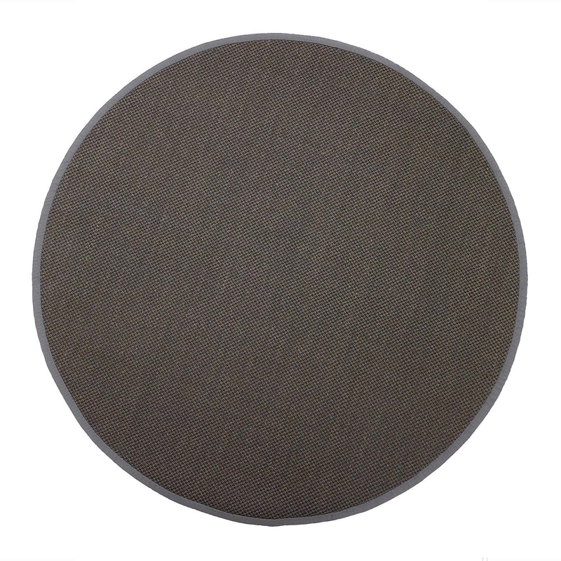 Sisal Grey with Dark Grey Border Rug Circle