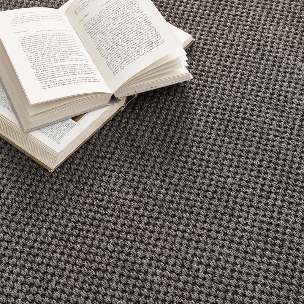 Sisal Grey with Dark Grey Border Rug Runner made from 100% sisal in grey. 