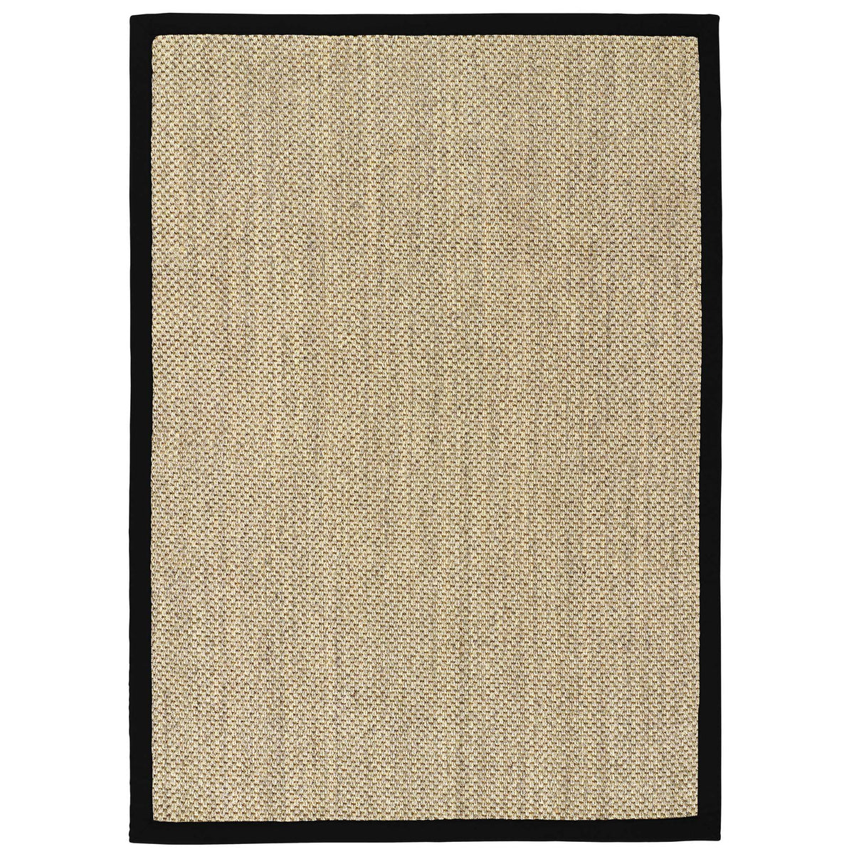 Light Beige Sisal Rug with Black Border - Hug Rug