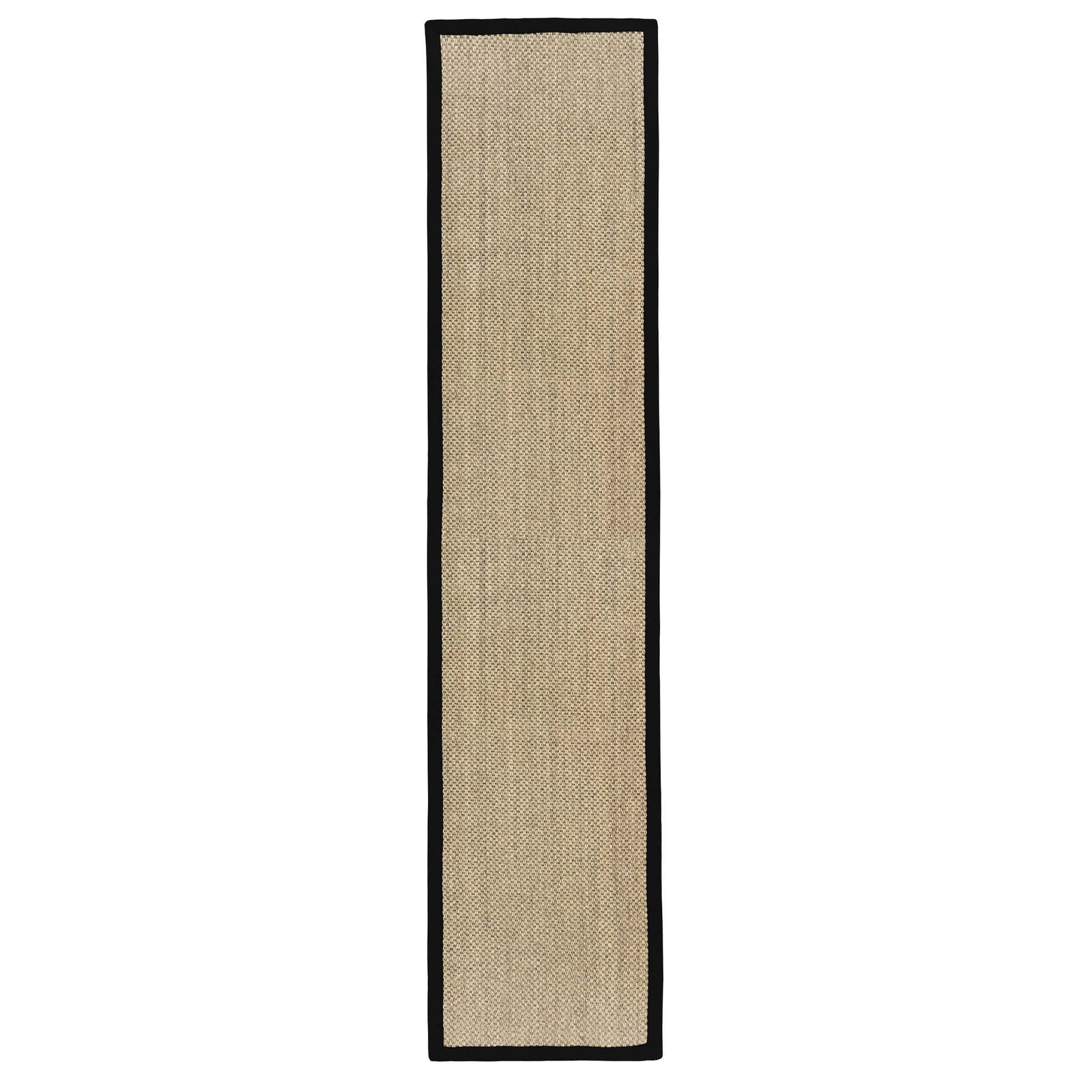 Sisal Light Beige 100% sisal runner with a black border.