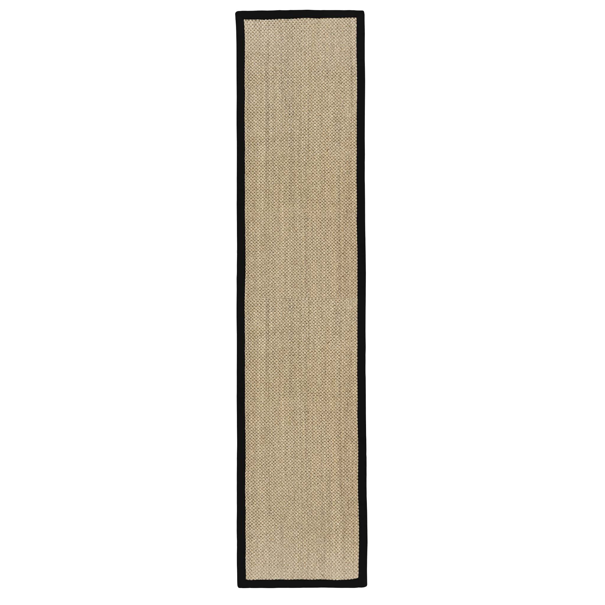 Sisal Light Beige 100% sisal runner with a black border.
