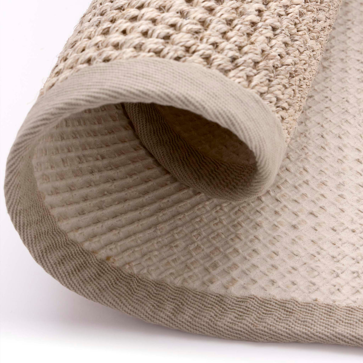 Sisal Light Beige with Sand Border Rug- a 100% sisal rug in beige. 