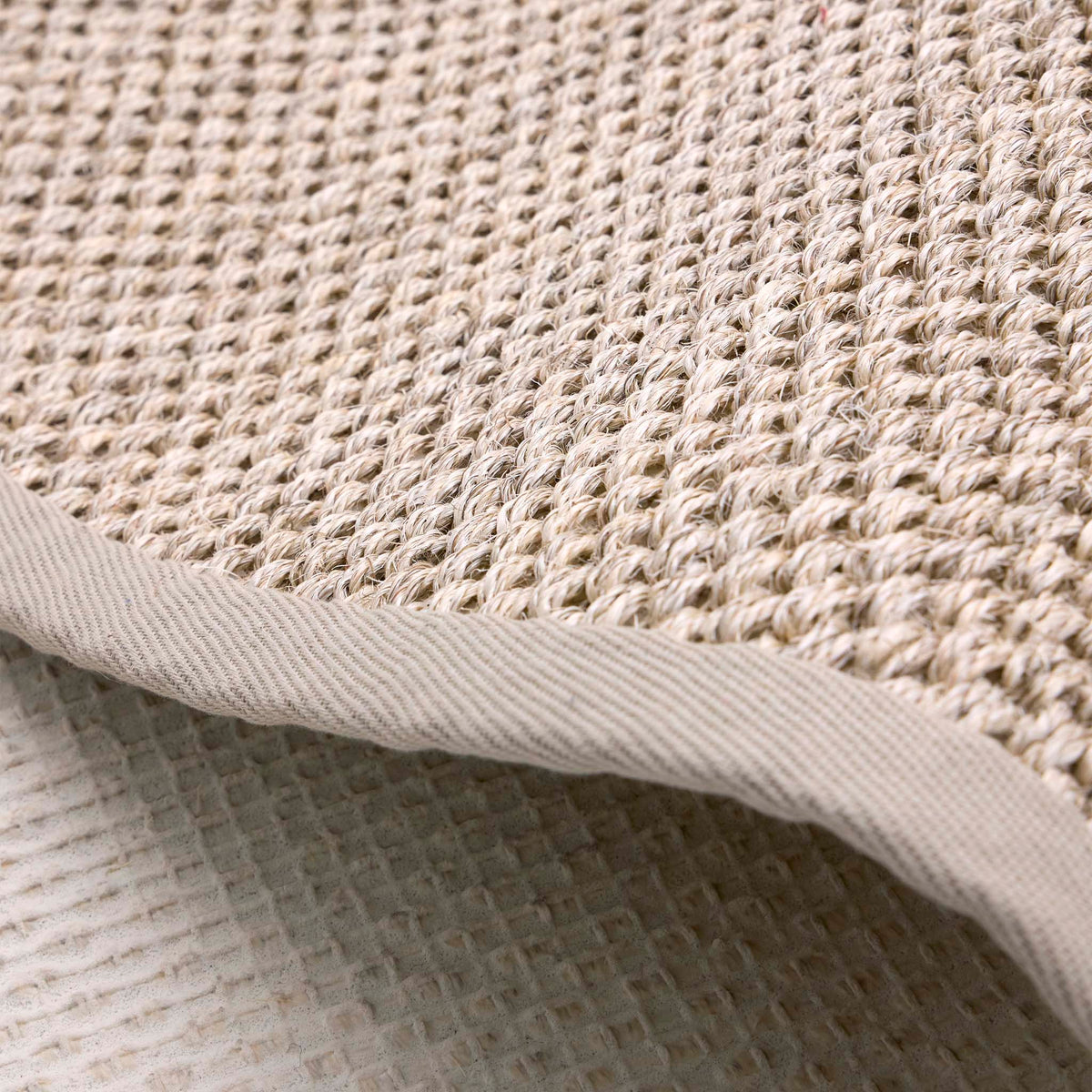 Sisal Light Beige with Sand Border Rug- a 100% sisal rug in beige. 